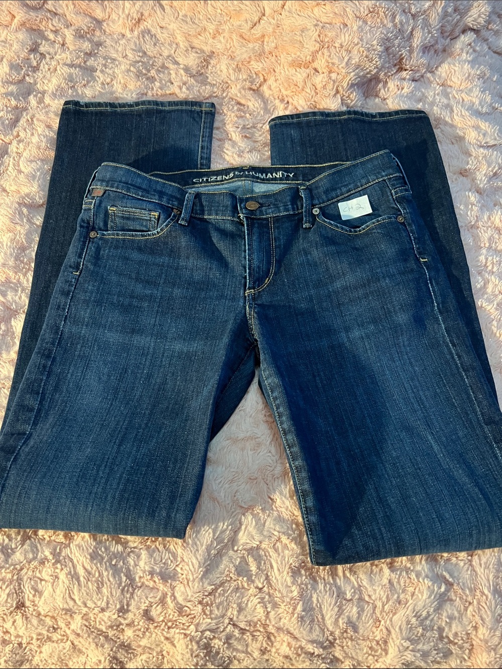 Citizens Of Humanity Dark Blue Wide Leg Jeans
